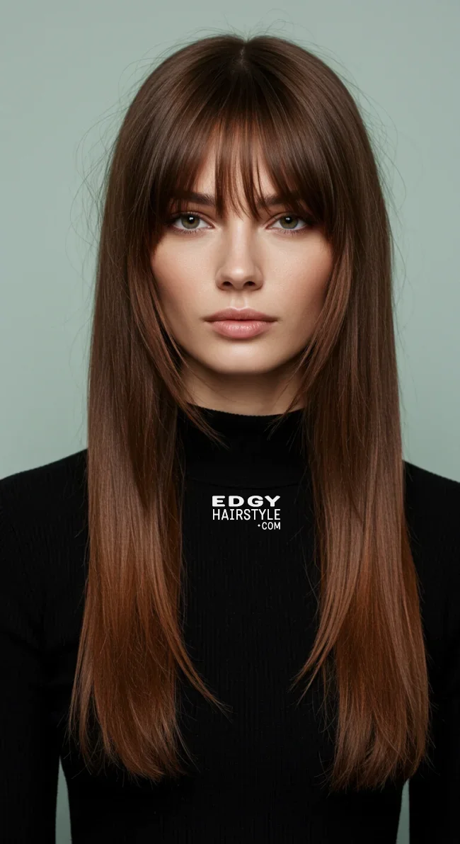 1. Classic Birkin Bangs with Long, Straight Hair | Birkin Bangs: Retro Chic Revival Takes The Hair Scene By Storm