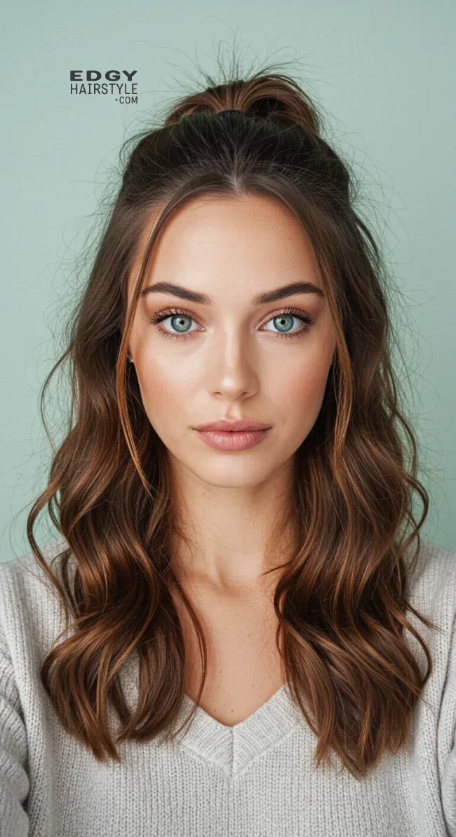 5. Half Up, Half Down | Electrified Hair: 15 Helpful Hairstyles To Calm Down Your Frizzy Hair