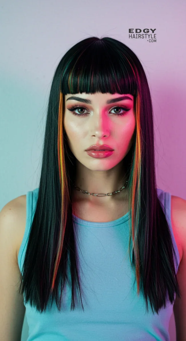 14. Rainbow Highlights | Trendy Hairstyles With Highlights To Illuminate Your Look