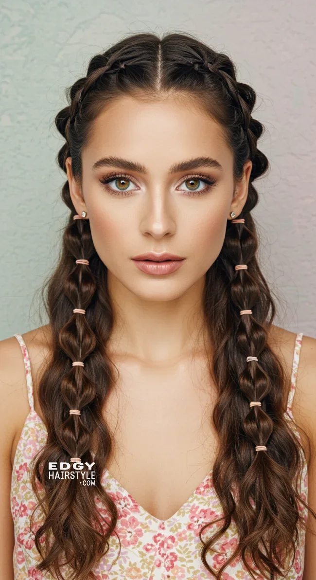 9. Bubble Braided Crown | 10 Quick And Cute Rubber Band Hairstyles For Every Occasion