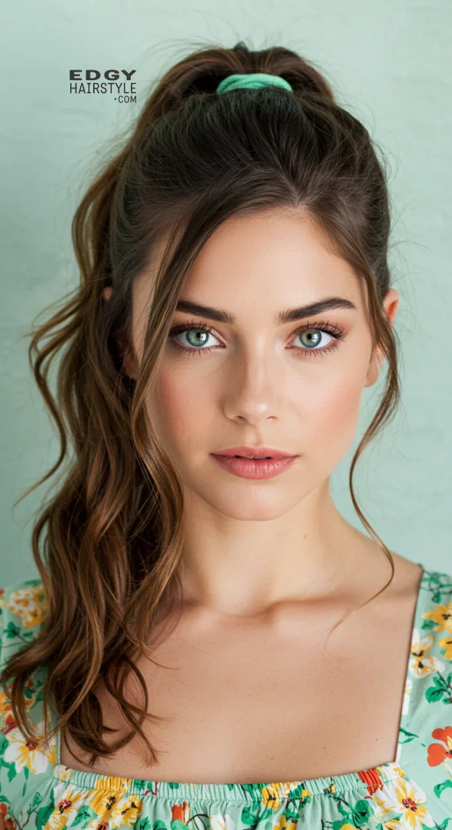 6. Side-Swept Ponytail | 10 Quick And Cute Rubber Band Hairstyles For Every Occasion