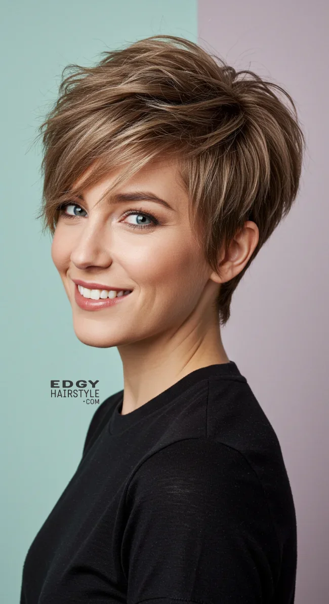 7. Feathered Pixie | Pixie Hairstyles For Trendsetting Elegance