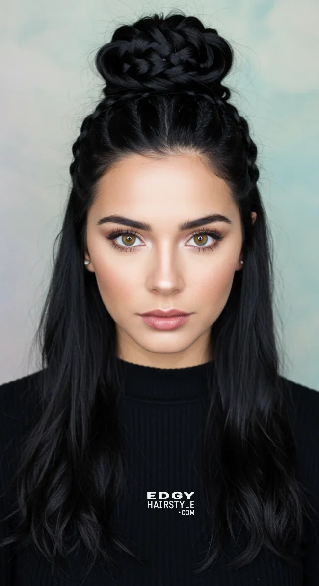 3. Braided Half Bun | Half Bun: Universally Loved As A Style Craze