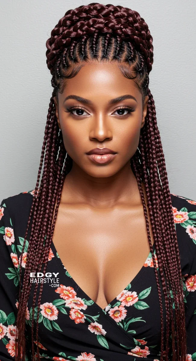 5. Cornrow-Inspired Halo Braid | Halo Braid Ideas For An Ethereal Protective Hairstyle