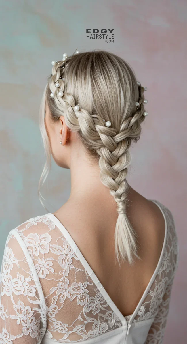 6. Halo Braid with Accessories | Halo Braid Ideas For An Ethereal Protective Hairstyle
