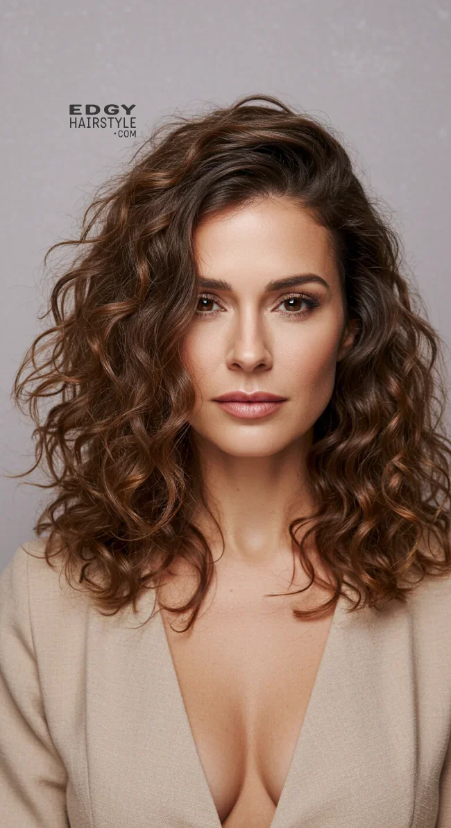 7. Soft Curls with a Side Part | 10 Bold Hairstyles For Women Over 50 With Square Faces