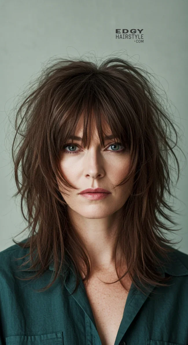 9. Shag Cut with Bangs | 10 Bold Hairstyles For Women Over 50 With Square Faces