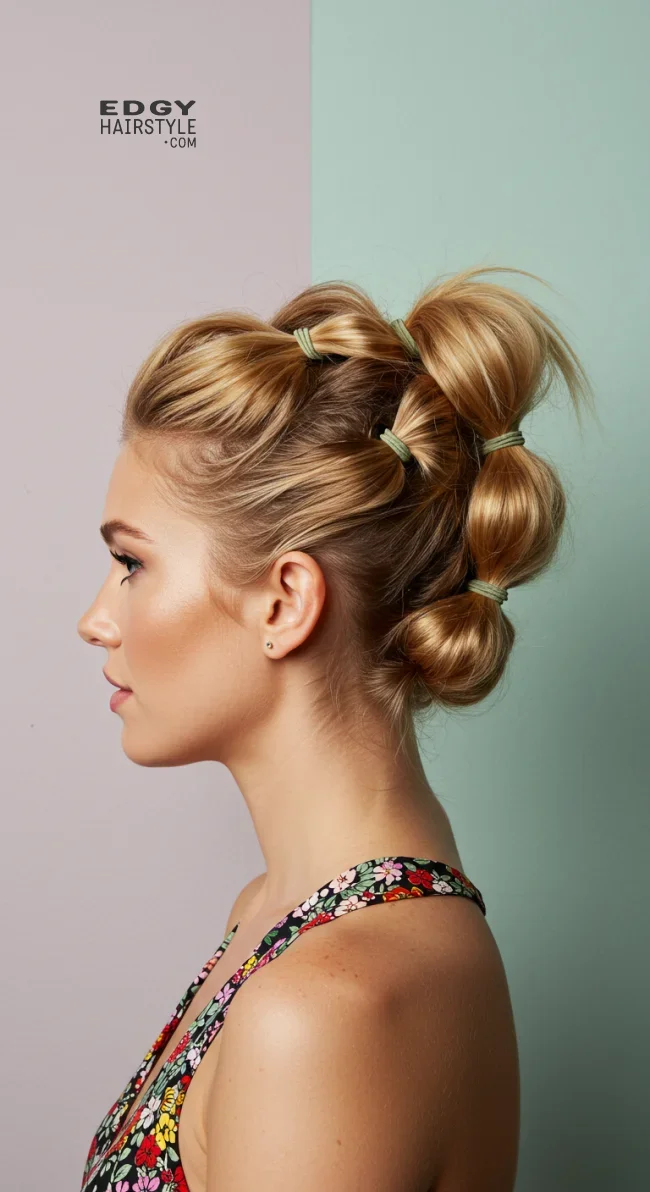 4. Bubble Ponytail | 10 Chic Short Hair Ponytail Ideas