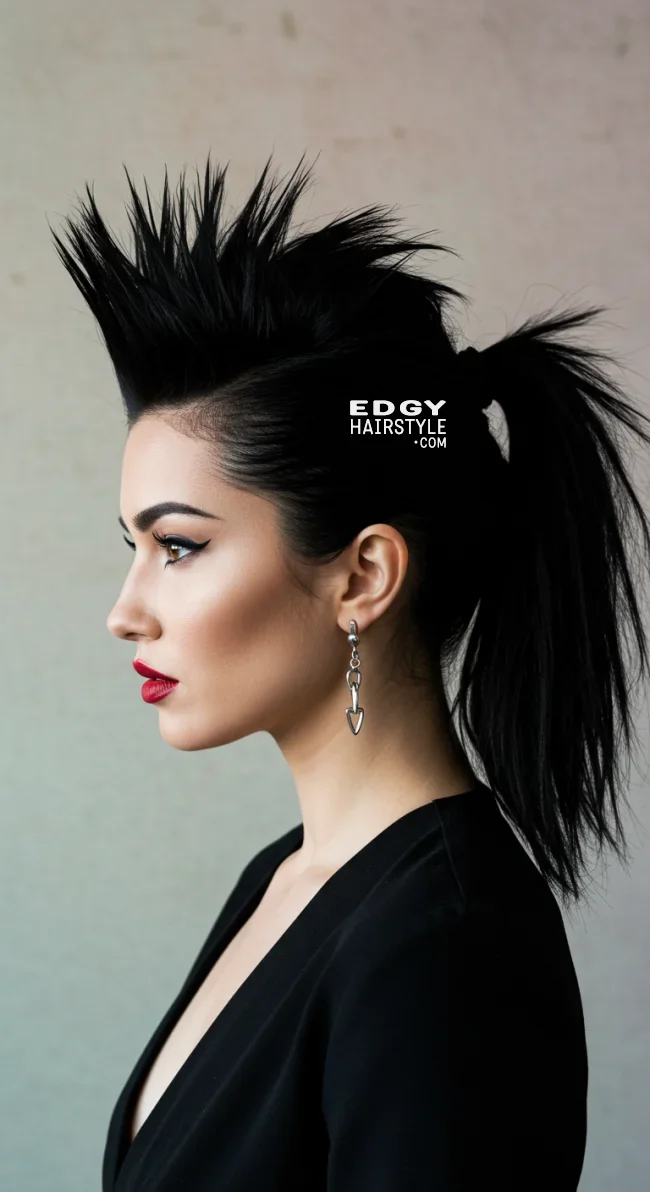 7. Spiky High Ponytail | 10 Chic Short Hair Ponytail Ideas