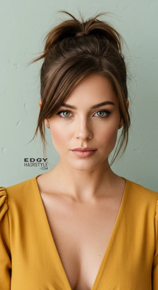6. Half-Up Short Ponytail | 10 Chic Short Hair Ponytail Ideas