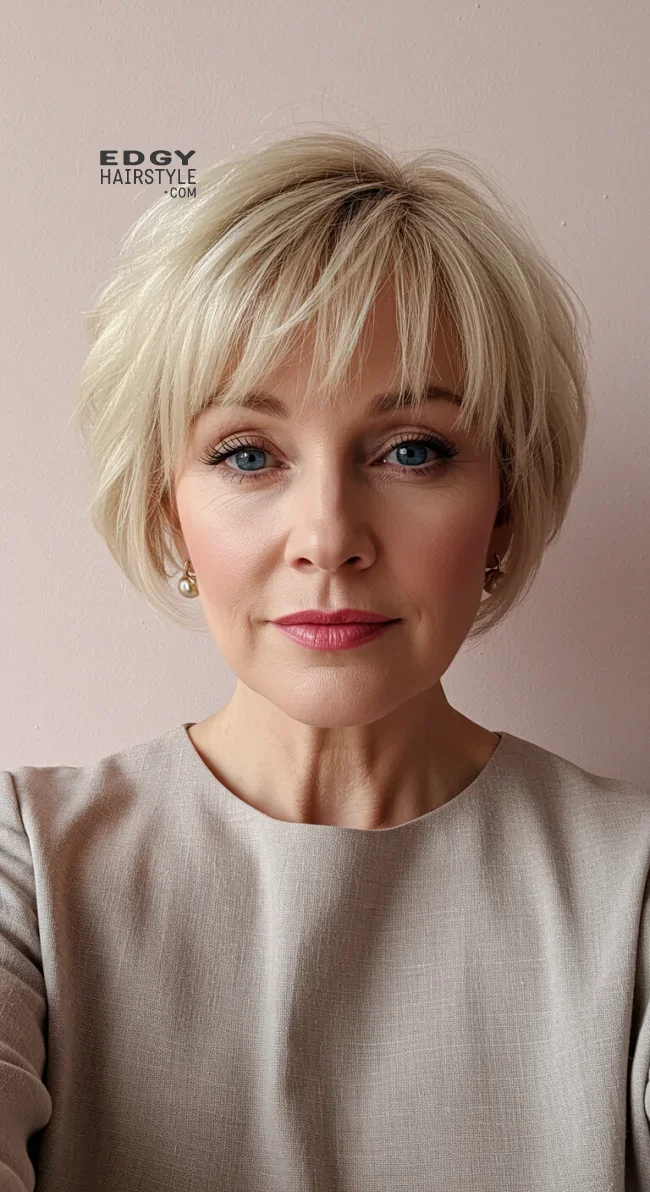 7. Feathered Short Cut | Trending Short Hairstyles For Women Over 50 (2025)