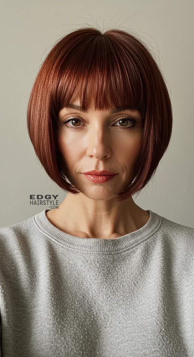 8. Chin-Length Bob with Bangs | Trending Short Hairstyles For Women Over 50 (2025)