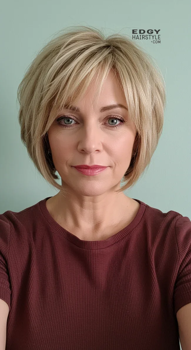 2. Soft Layered Bob | Trending Short Hairstyles For Women Over 50 (2025)