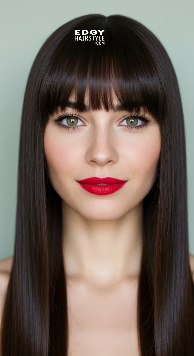 3. Blunt Bangs with Long Hair | Hairstyle Trends: A Comprehensive Guide For The Latest Hair Fashion