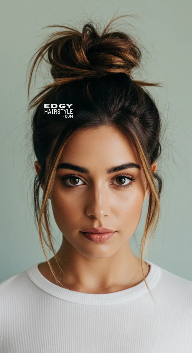 9. Messy Bun with Balayage | Trendy Hairstyles With Balayage - Brighten Your Look