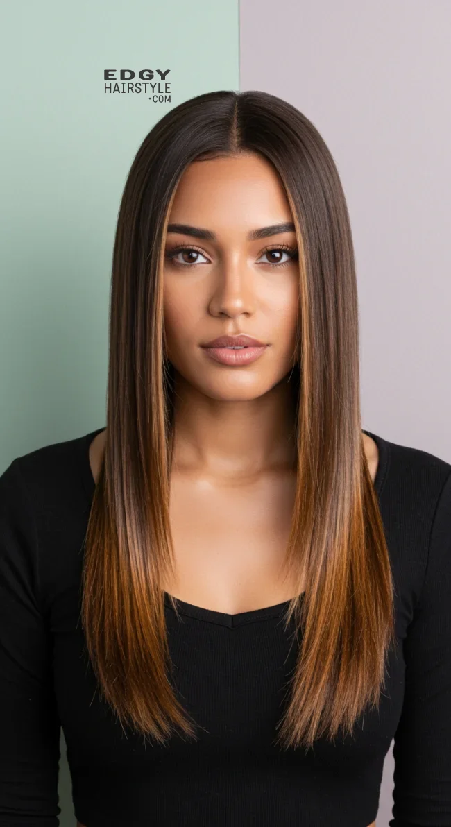 13. Sleek Balayage Straight Hair | Trendy Hairstyles With Balayage - Brighten Your Look