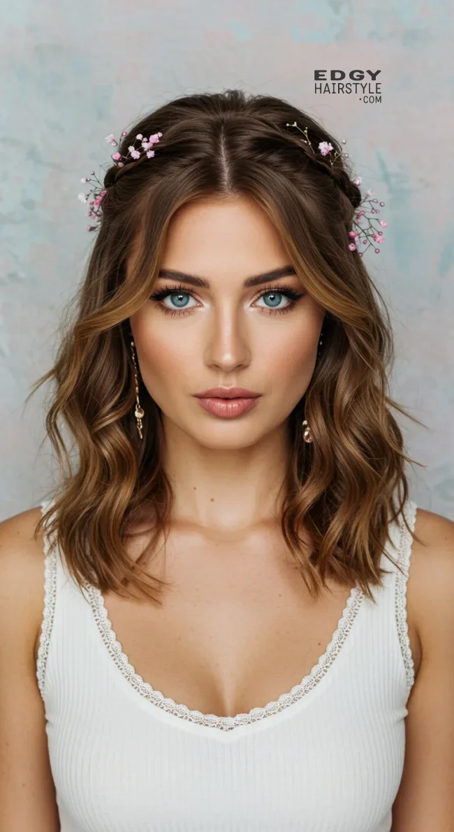 14. Wavy Half-Up Half-Down Hairstyle | Top Hairstyles For Square Face Shape - Flattering Styles