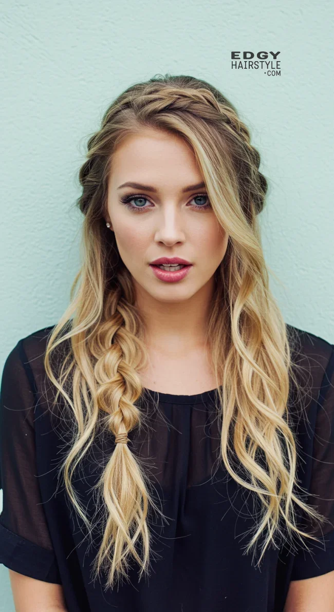 12. Bohemian Braids with Soft Waves | Top Hairstyles For Square Face Shape - Flattering Styles