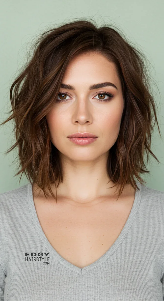 3. Textured Lob (Long Bob) | Top Hairstyles For Square Face Shape - Flattering Styles