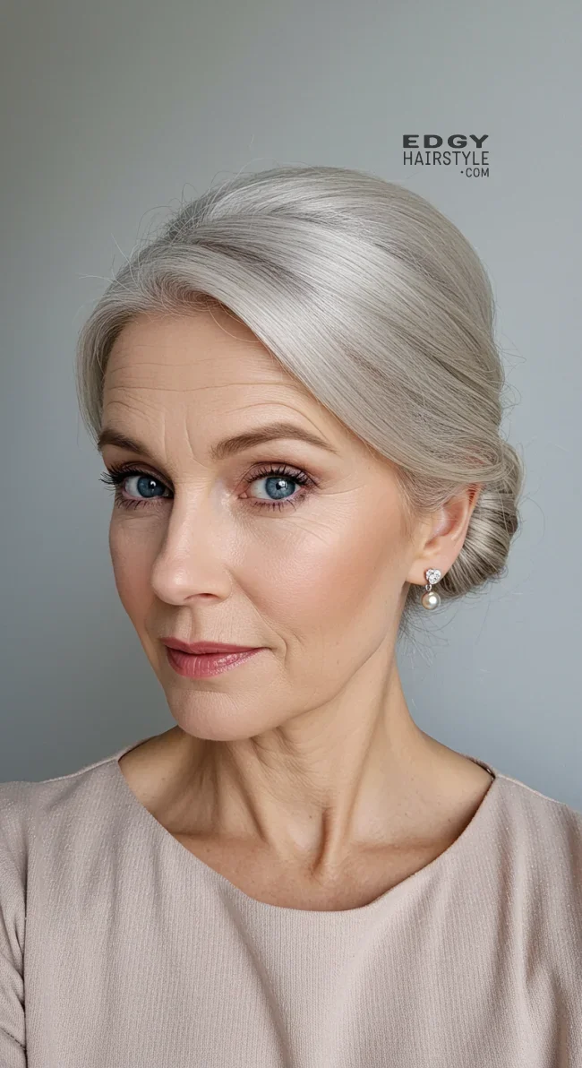 8. Elegant Chignon Bun | Elegant Hairstyles For Women Over 60 With Fine Hair