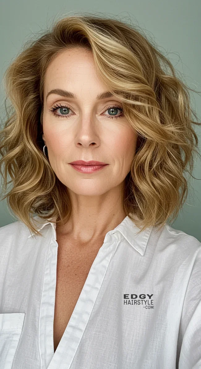 9. Soft Curls with Medium-Length Hair | Elegant Hairstyles For Women Over 60 With Fine Hair