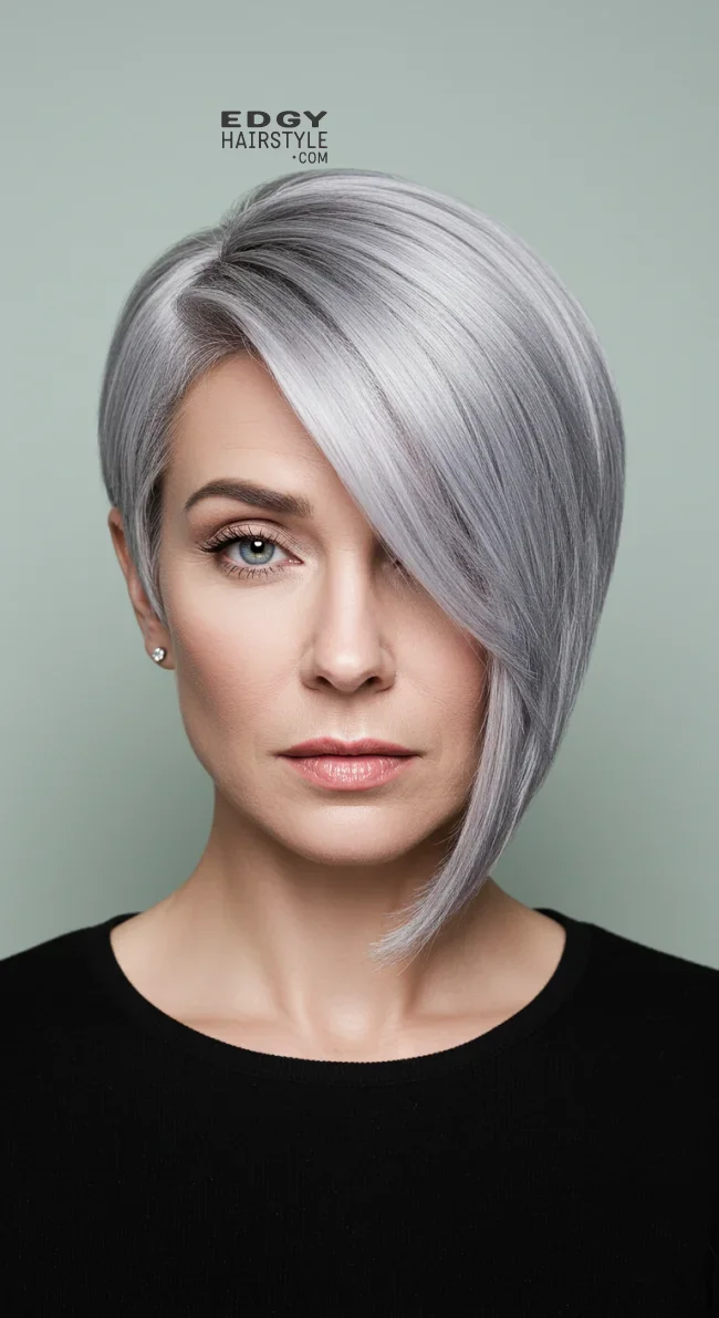 5. Elegant Asymmetrical Bob | Trendy And Age-Defying Hairstyles For Older Women