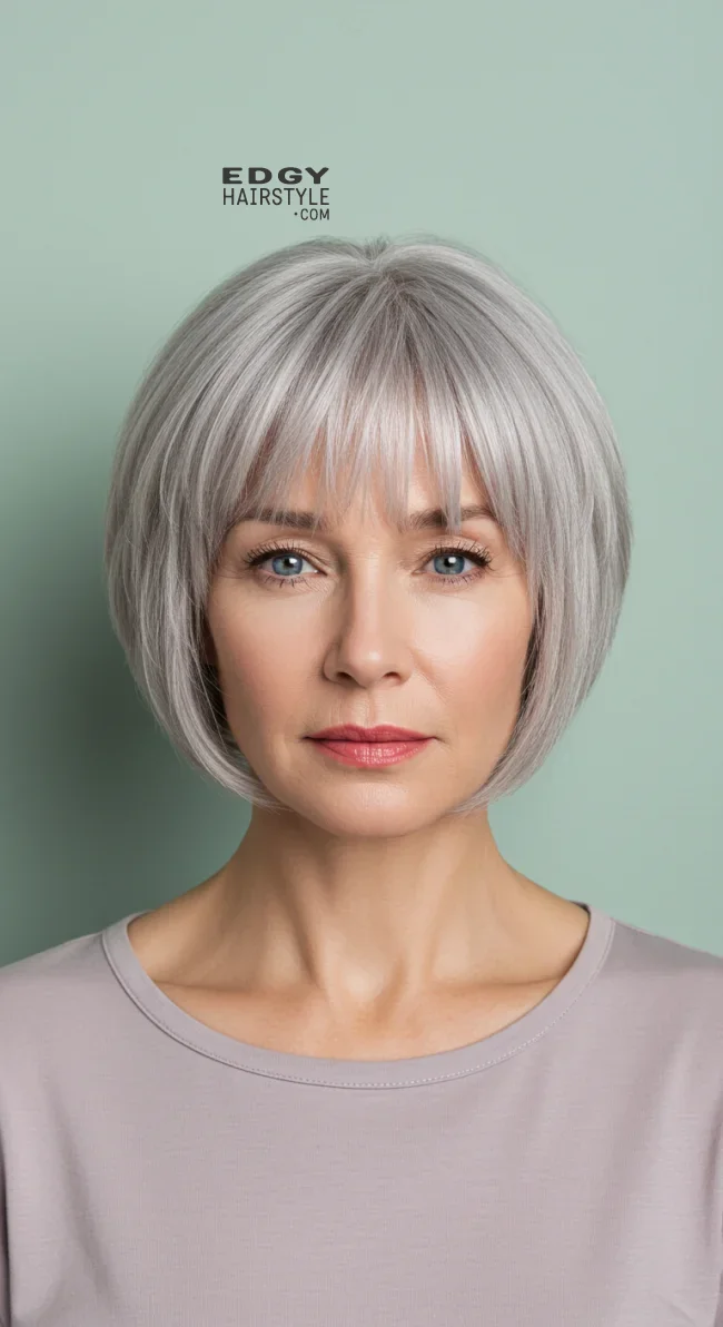 1. Classic Bob with Subtle Layers | Trendy And Age-Defying Hairstyles For Older Women