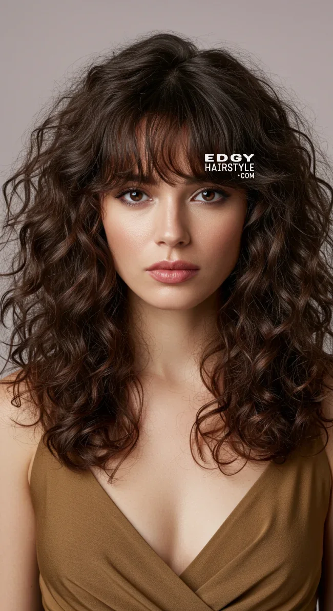 5. Curly Shag with Bangs | 15 Shag Haircut Ideas For A Fresh New Look