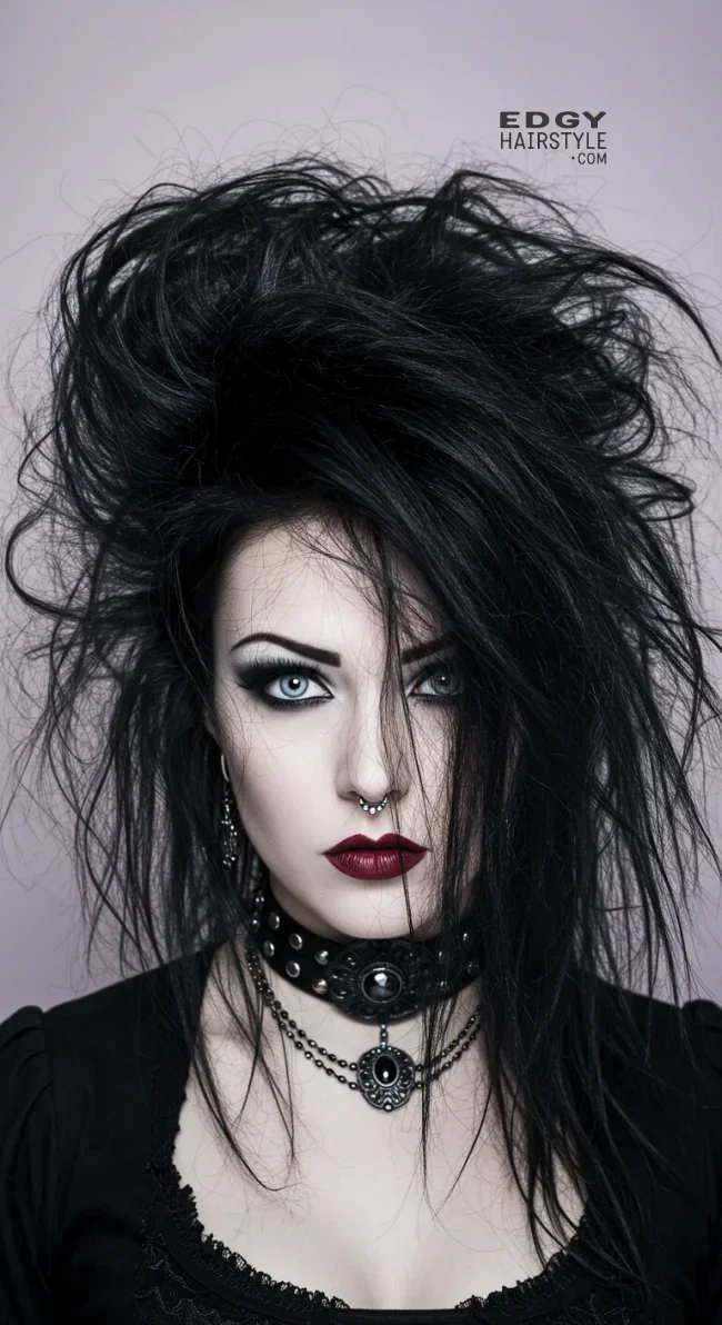 2. Messy Teased Goth Hair | 8 Most Popular Goth Hairstyles For Girls