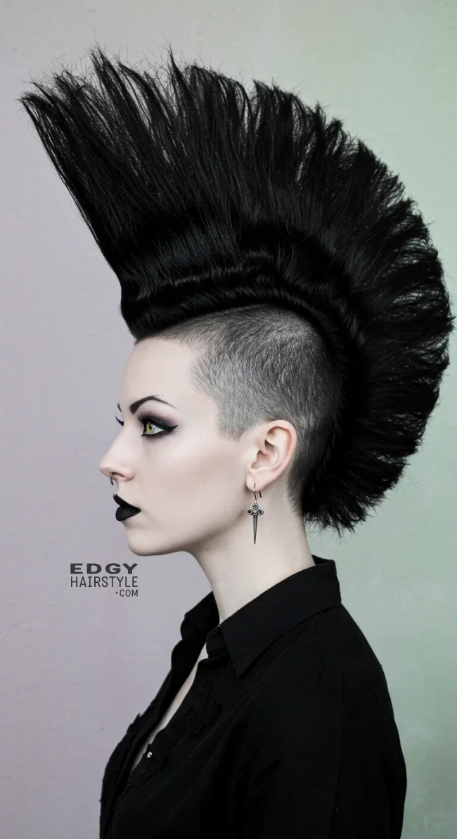 4. Mohawk with Shaved Sides | 8 Most Popular Goth Hairstyles For Girls
