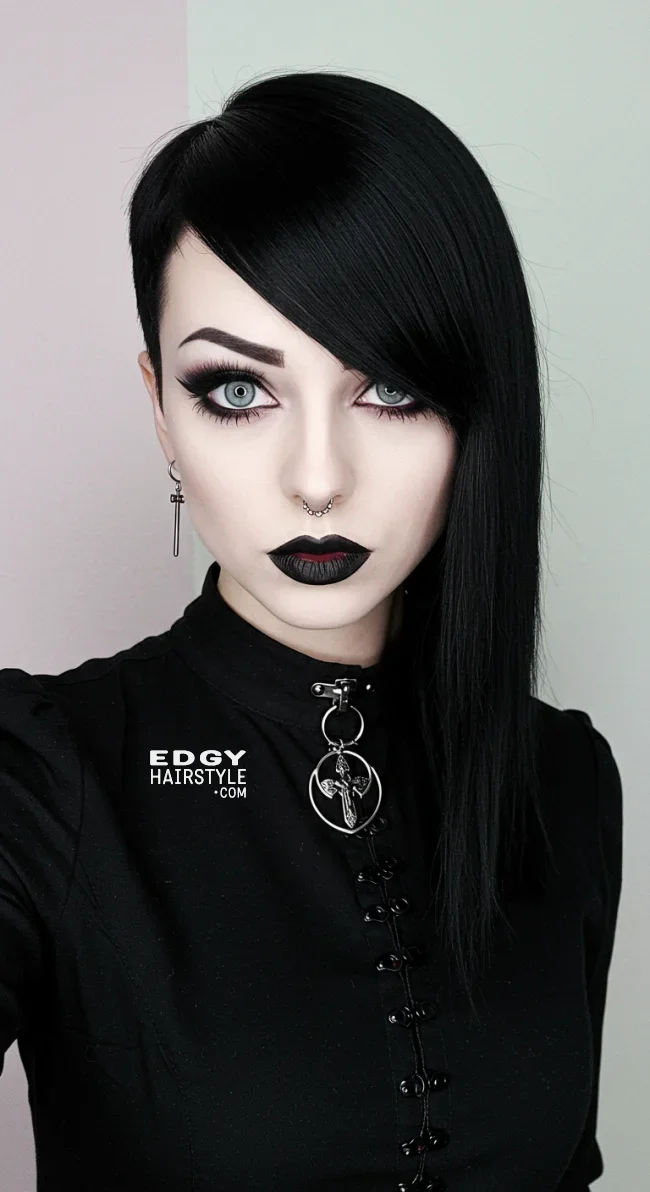 6. Asymmetrical Bob with Sharp Angles | 8 Most Popular Goth Hairstyles For Girls